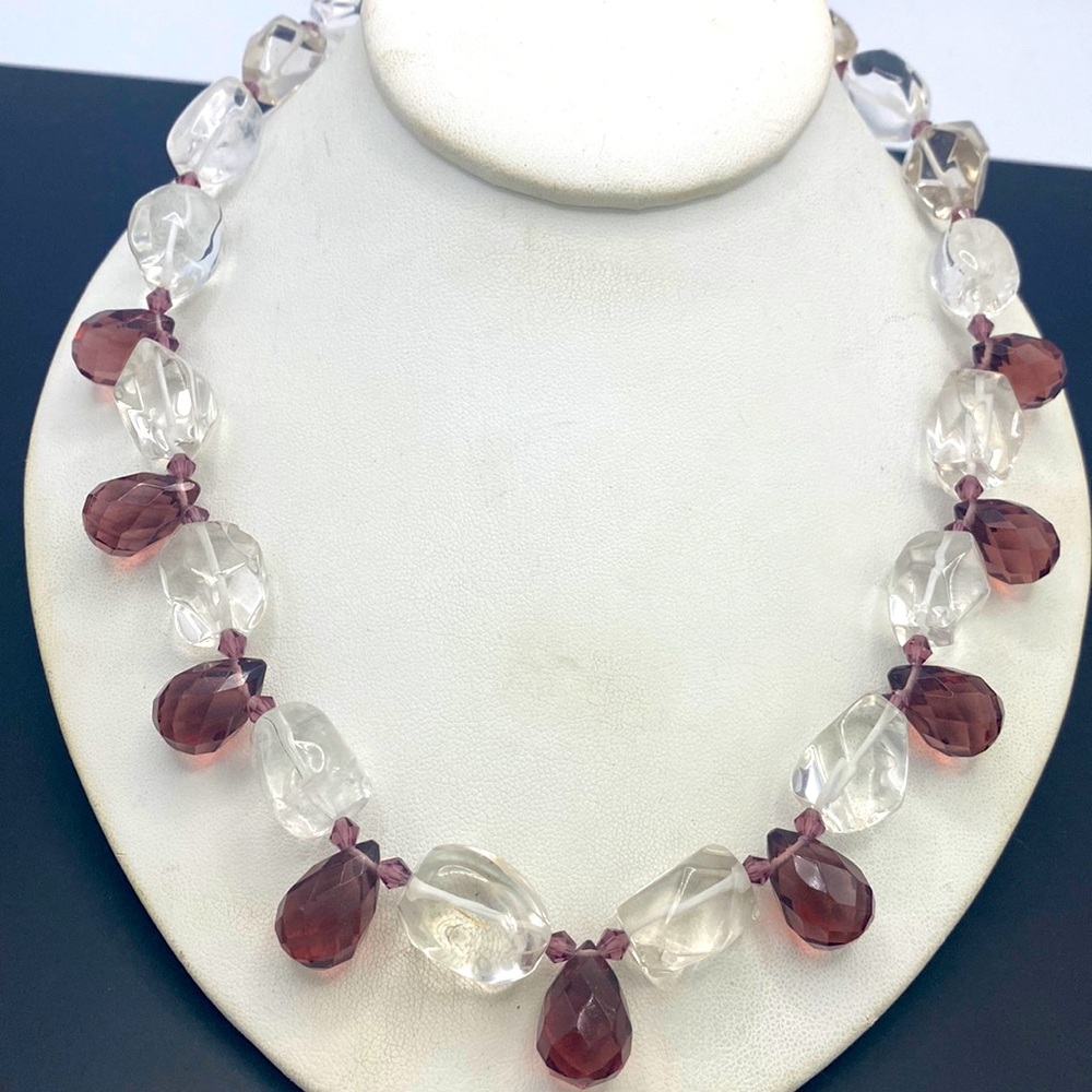 Gemstone Glass Sterling Necklace